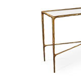 Liang & Eimil Cobra Console Table – Textured Antique Brass and Glass