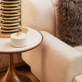 Polka Side Table - Brushed Brass and White Marble