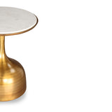 Polka Side Table - Brushed Brass and White Marble