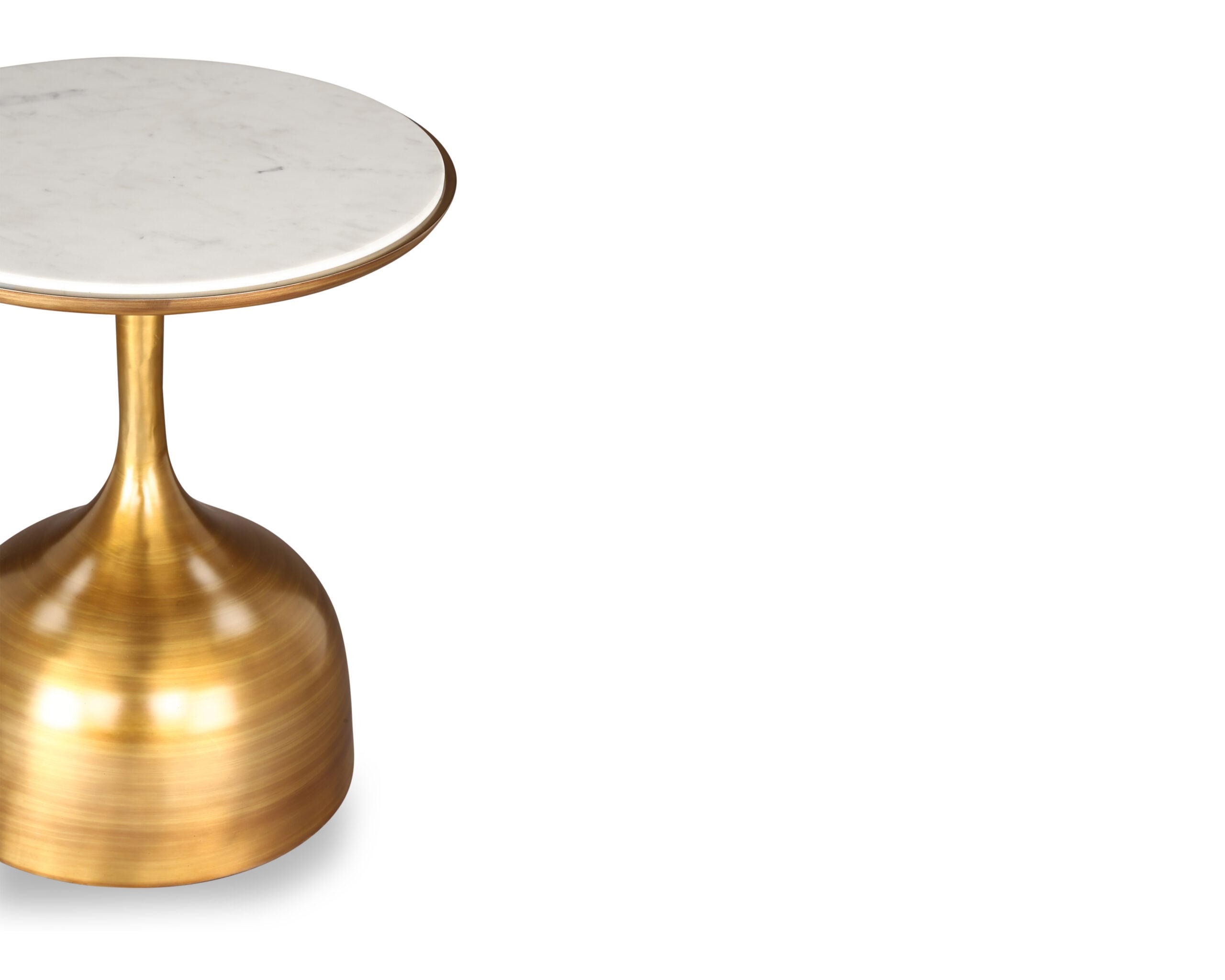 Polka Side Table - Brushed Brass and White Marble