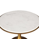 Polka Side Table - Brushed Brass and White Marble