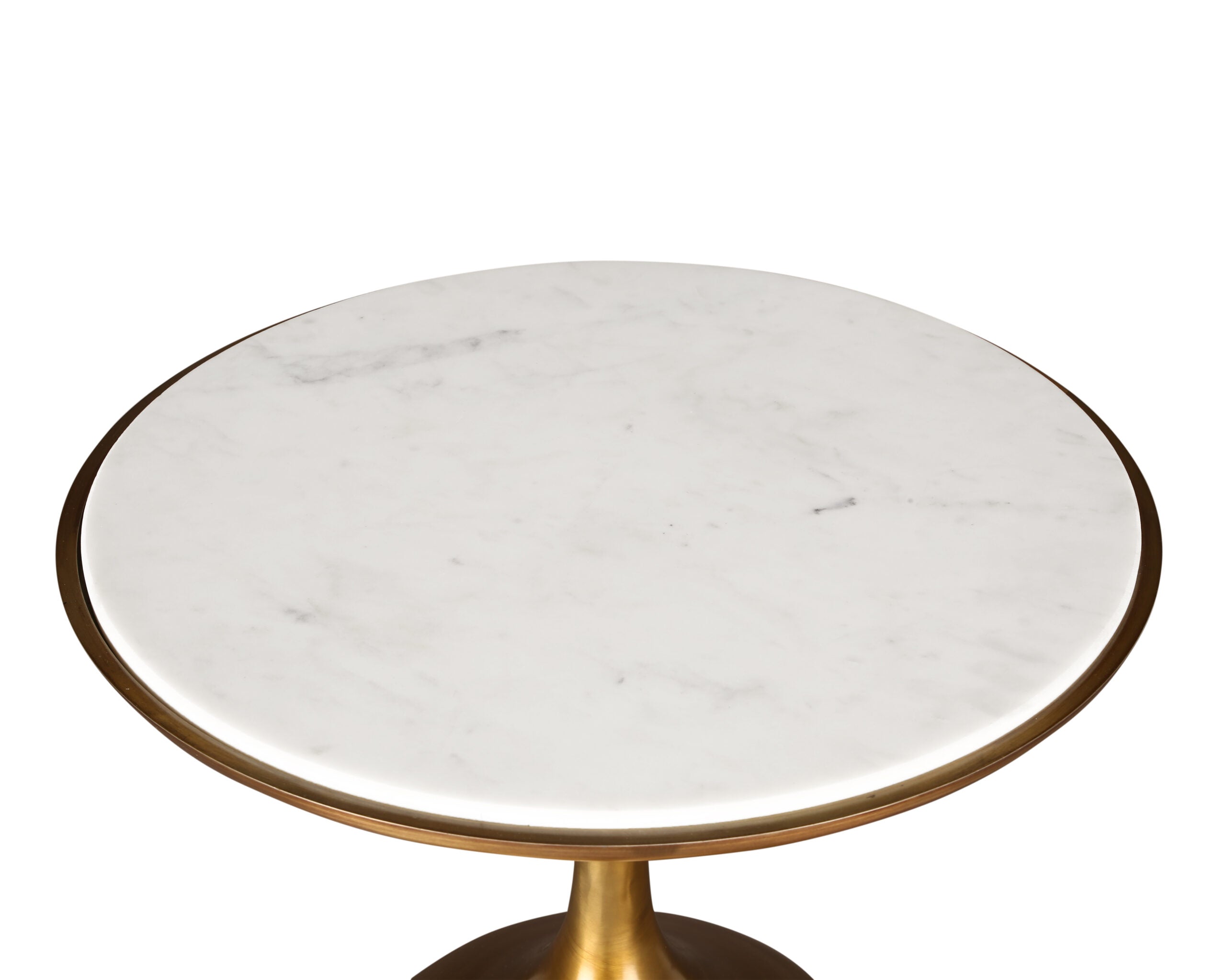 Polka Side Table - Brushed Brass and White Marble