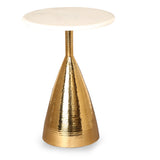 Yves Side Table (set of 2) - Polished Brass and White Marble