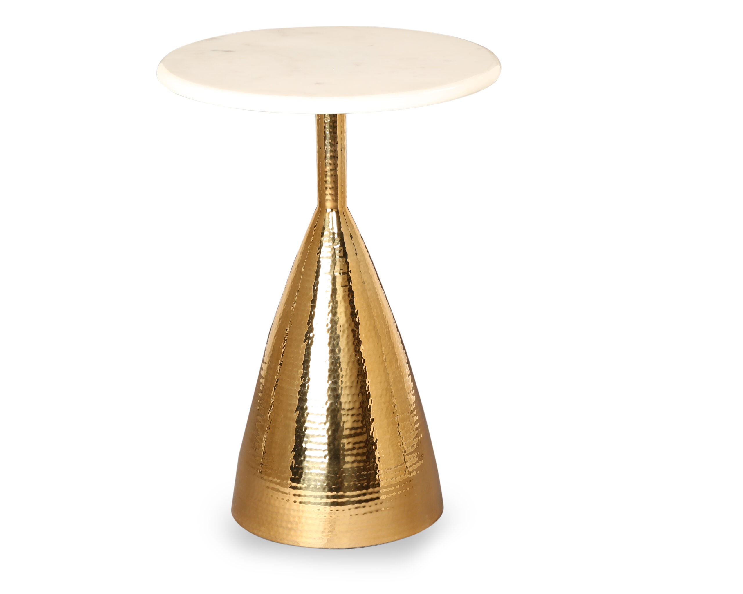 Yves Side Table (set of 2) - Polished Brass and White Marble