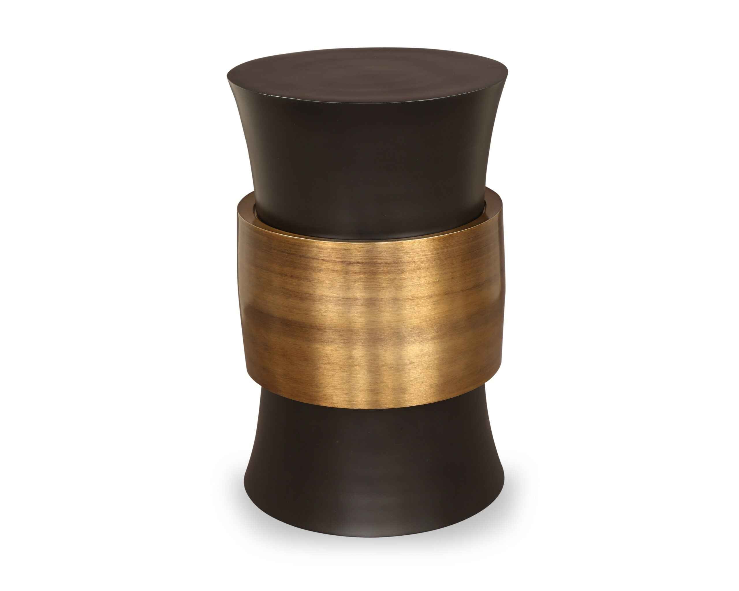 Abasi Side Table - Dark Bronze/Antique Brass