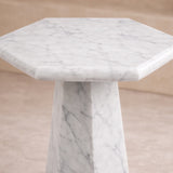 Liang & Eimil Hexagon Side Table - White Lady Marble