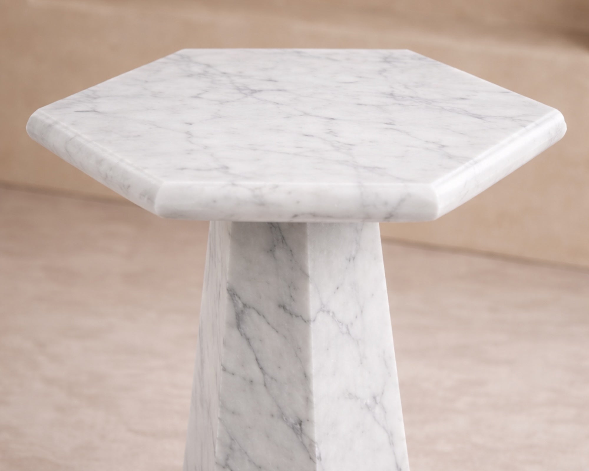 Liang & Eimil Hexagon Side Table - White Lady Marble