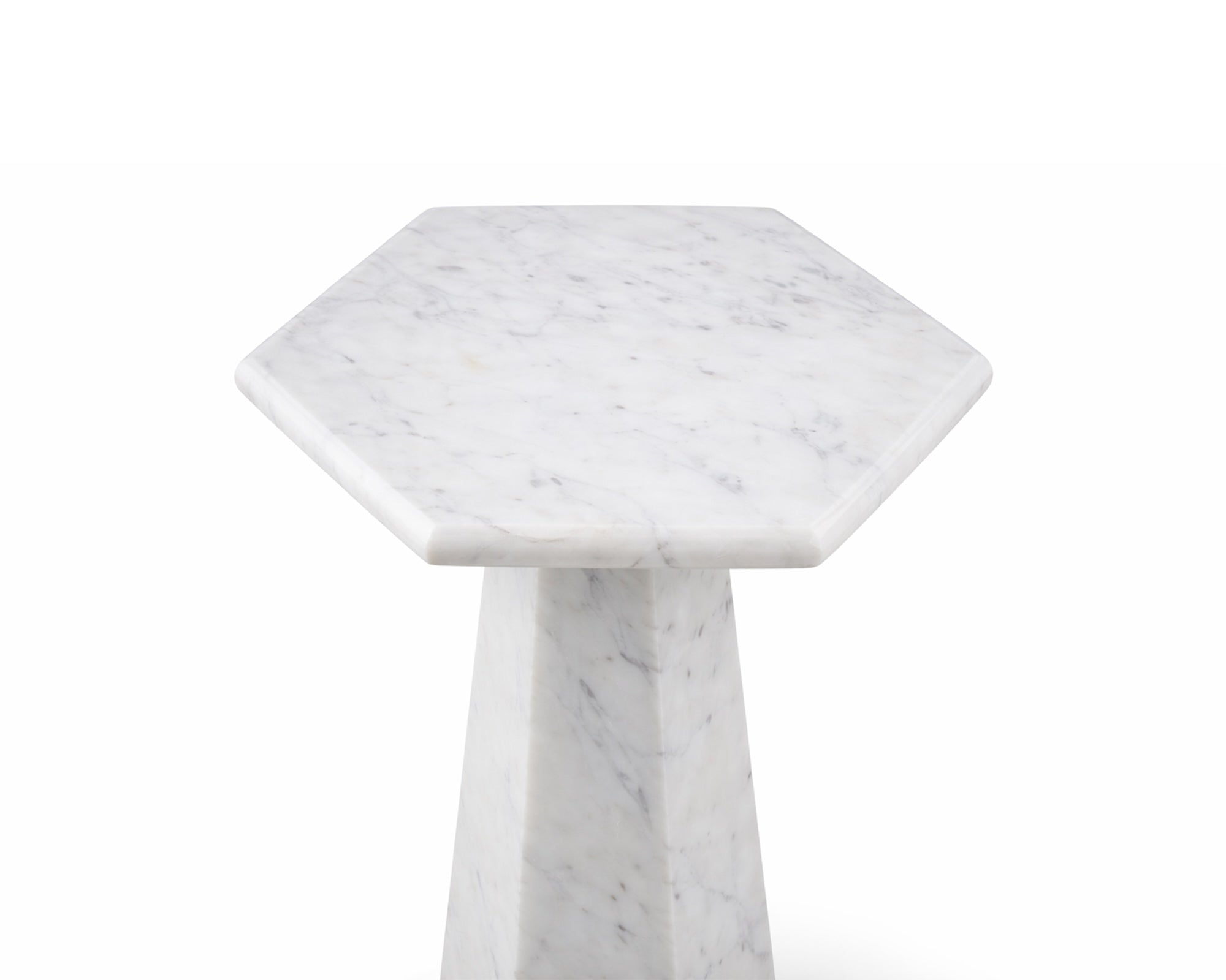 Liang & Eimil Hexagon Side Table - White Lady Marble