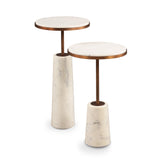 Liang & Eimil Notto Side Table (Set of 2) – White Marble & Antique Bronze
