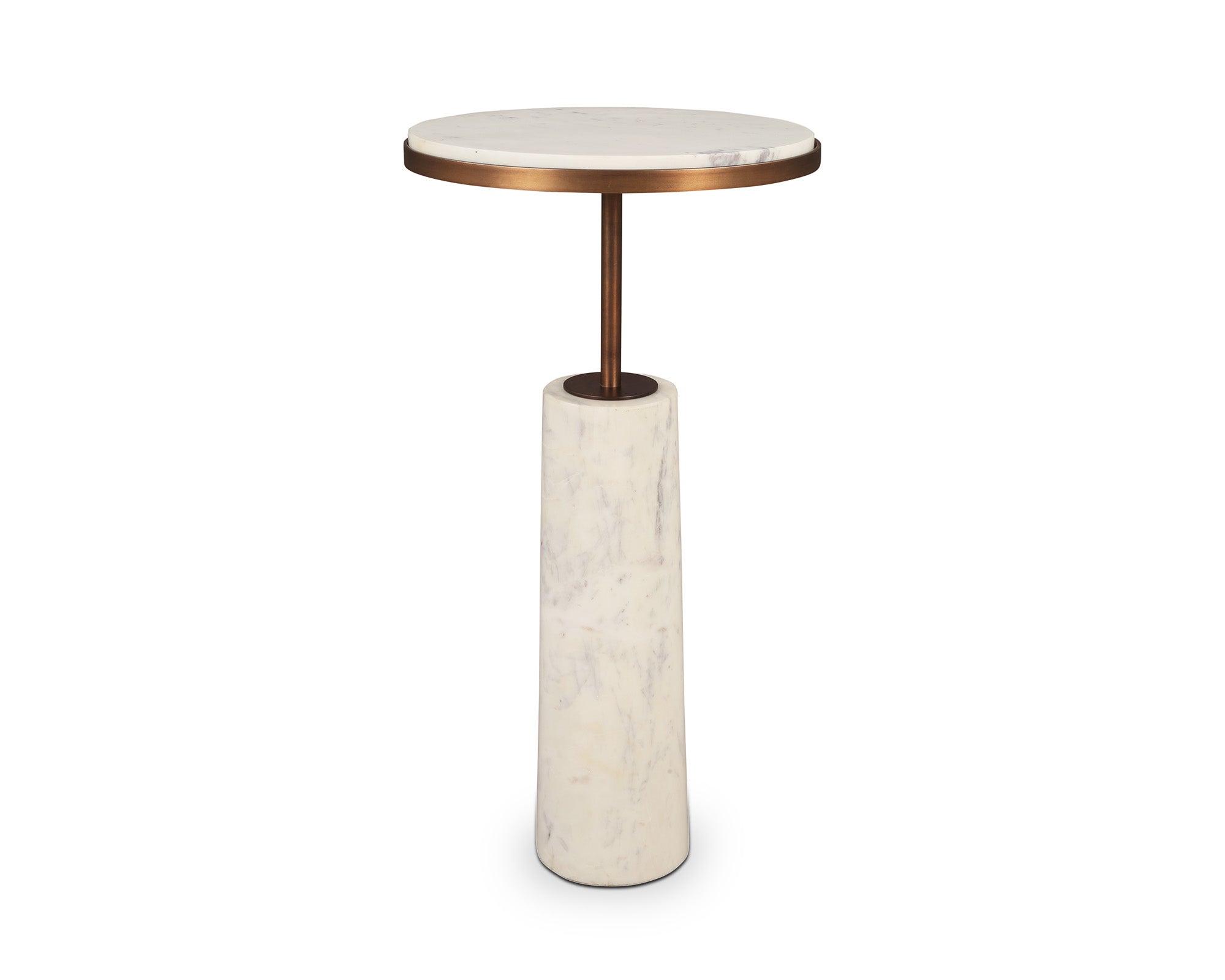 Liang & Eimil Notto Side Table (Set of 2) – White Marble & Antique Bronze