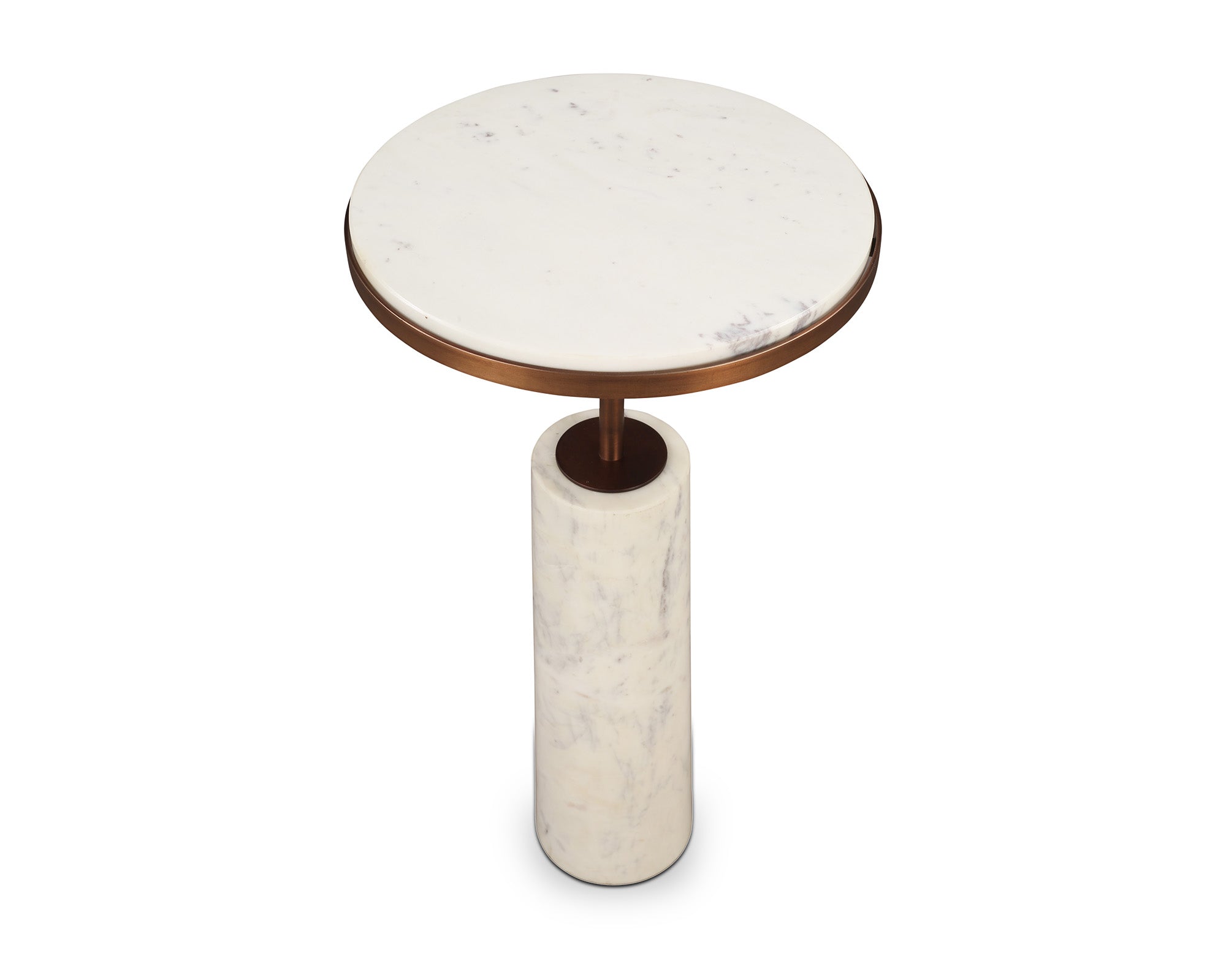 Liang & Eimil Notto Side Table (Set of 2) – White Marble & Antique Bronze