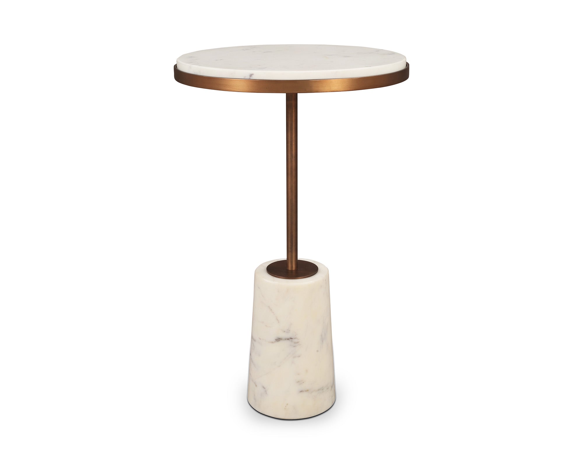 Liang & Eimil Notto Side Table (Set of 2) – White Marble & Antique Bronze