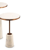 Liang & Eimil Notto Side Table (Set of 2) – White Marble & Antique Bronze