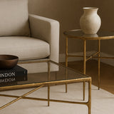 Liang & Eimil Cobra Side Table – Textured Antique Brass and Glass