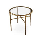 Liang & Eimil Cobra Side Table – Textured Antique Brass and Glass