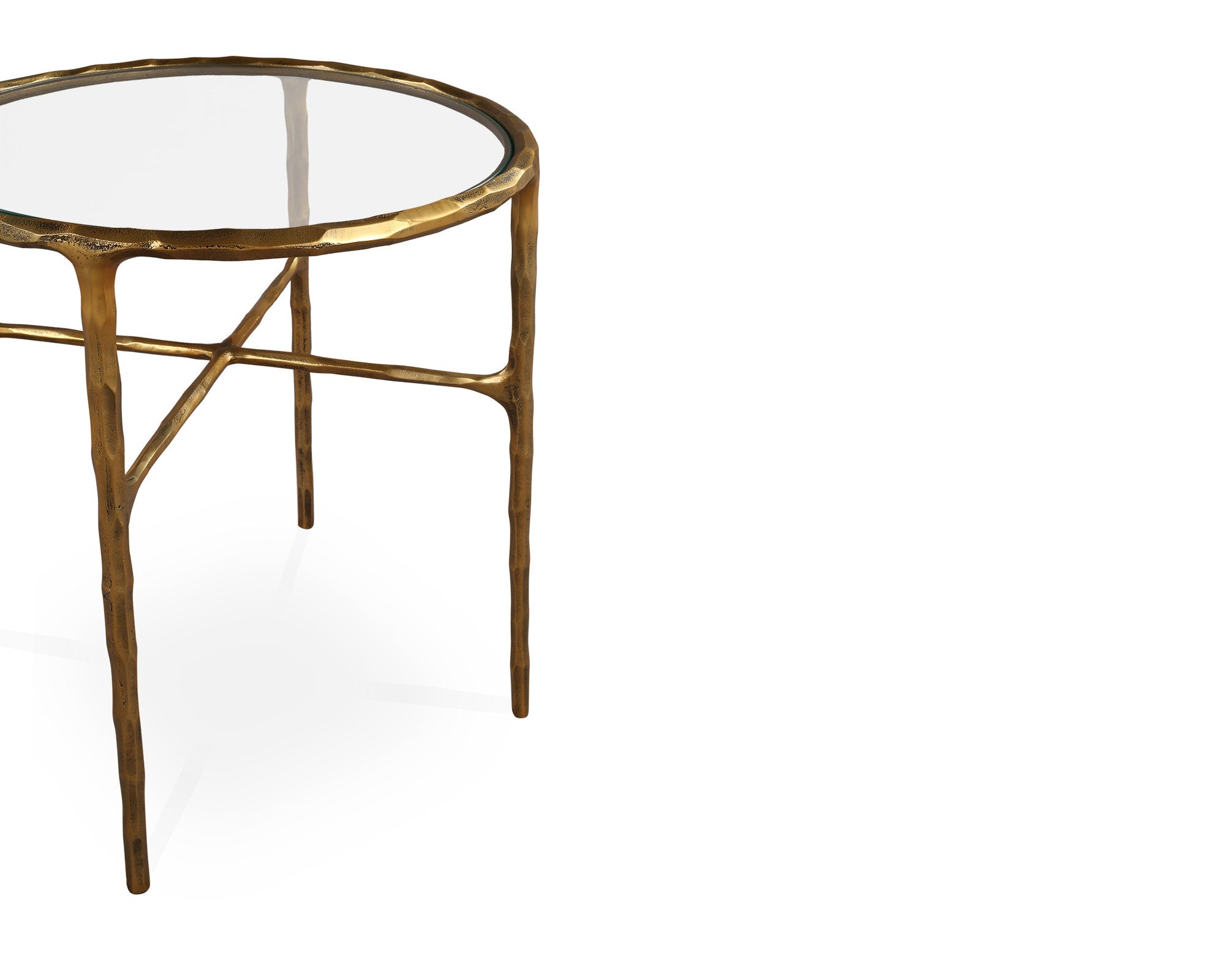 Liang & Eimil Cobra Side Table – Textured Antique Brass and Glass