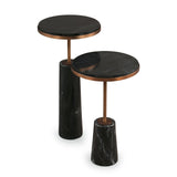 Liang & Eimil Notto Side Table (Set of 2) – Black Marble & Antique Bronze