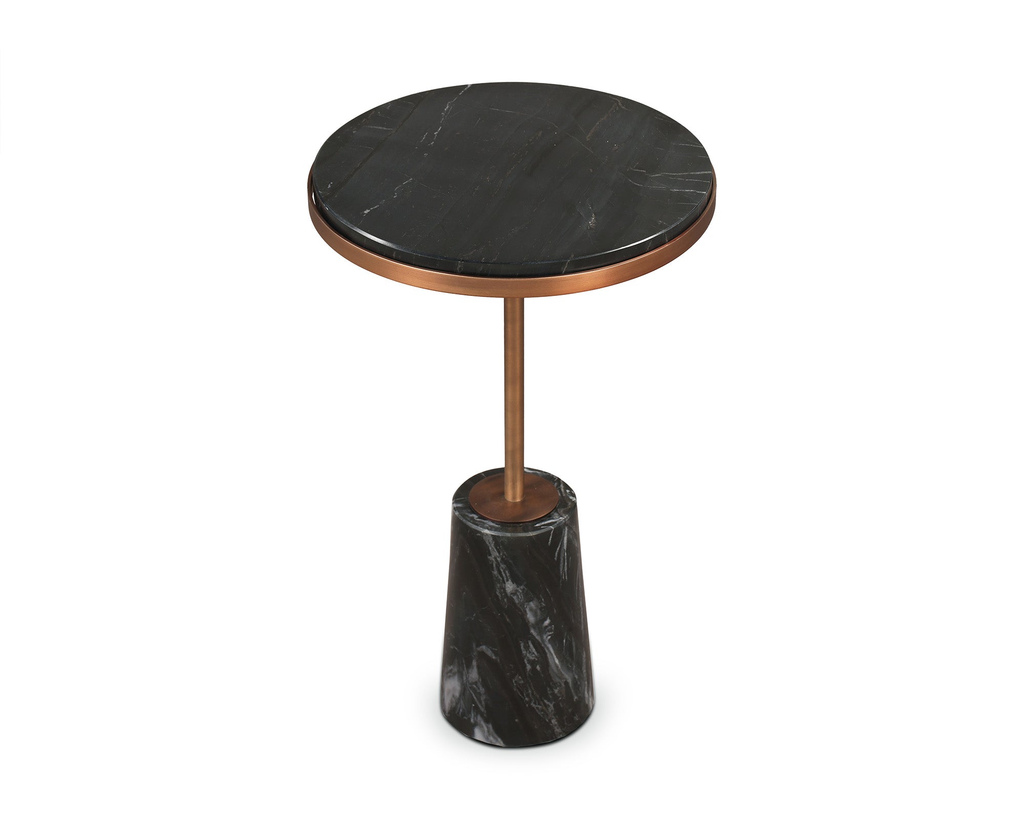 Liang & Eimil Notto Side Table (Set of 2) – Black Marble & Antique Bronze