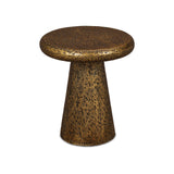 Cotto Side Table - Textured Antique Brass