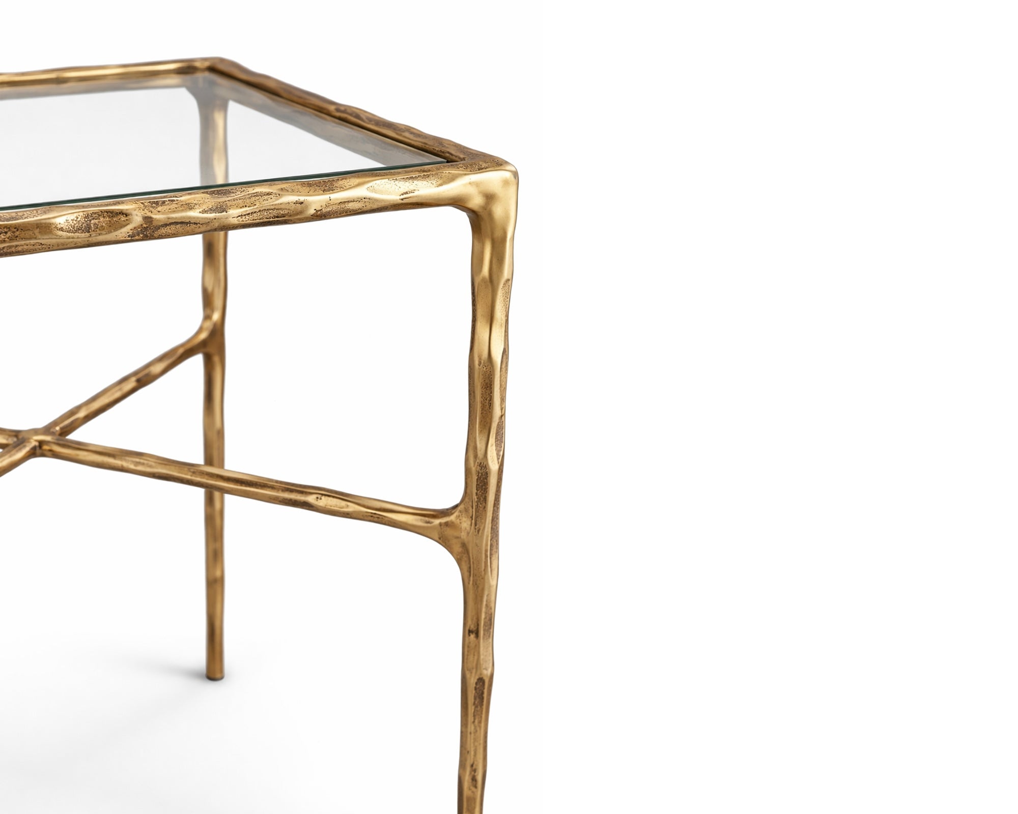Liang & Eimil Cobra Side Table - Textured Antique Brass