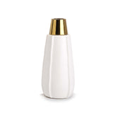 Vicar Vase - Large - White and Gold Ceramic