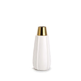 Vicar Vase -  Medium - White and Gold Ceramic
