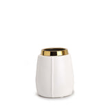 Vicar Vase - Small - White and Gold Ceramic
