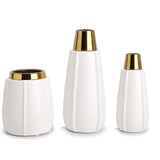 Vicar Vase - Small - White and Gold Ceramic