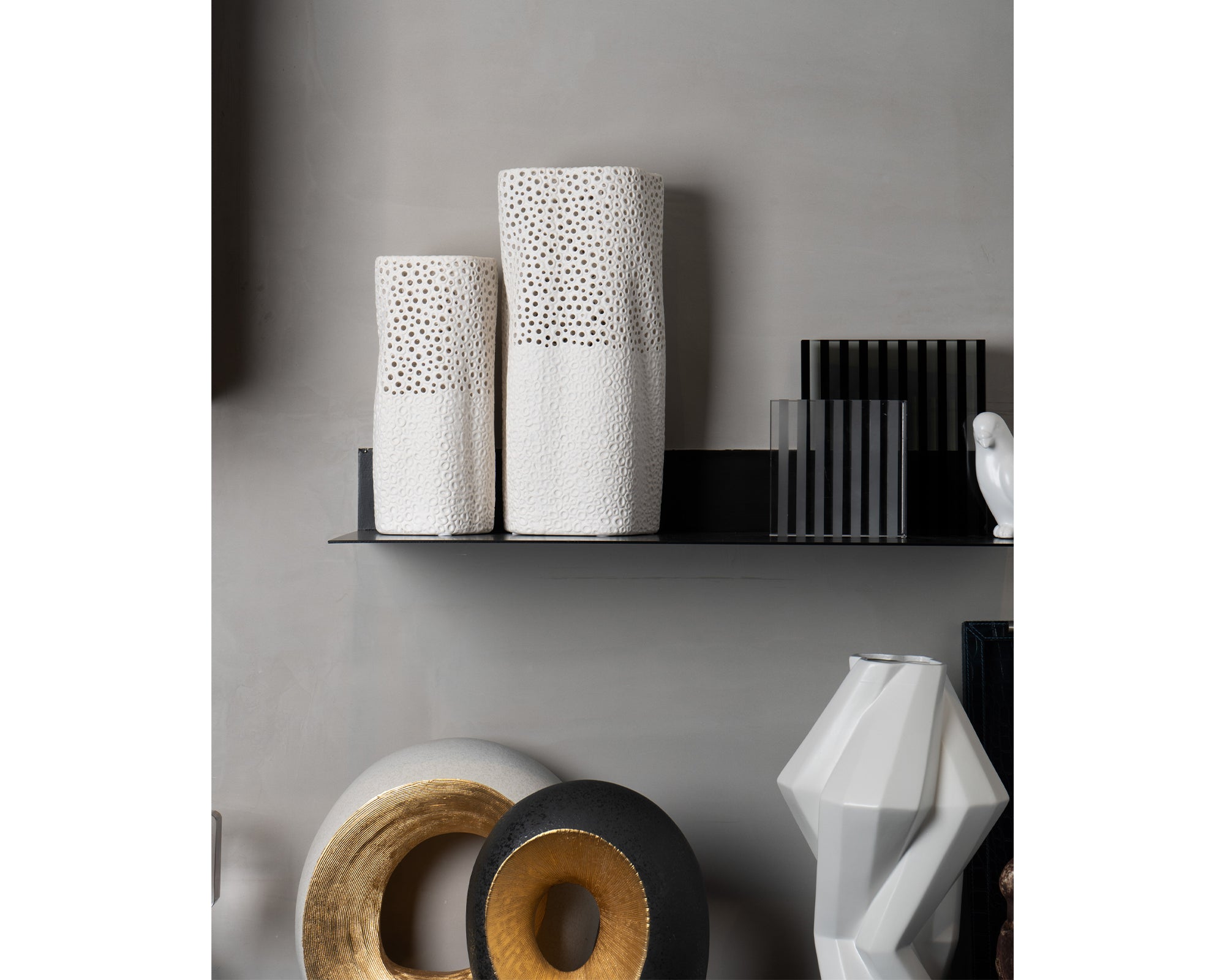 Mell White Vase - White Ceramic