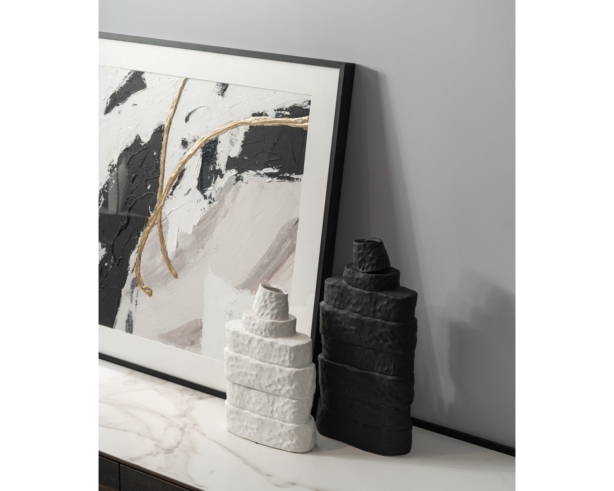 Girton Large Vase - Black Ceramic