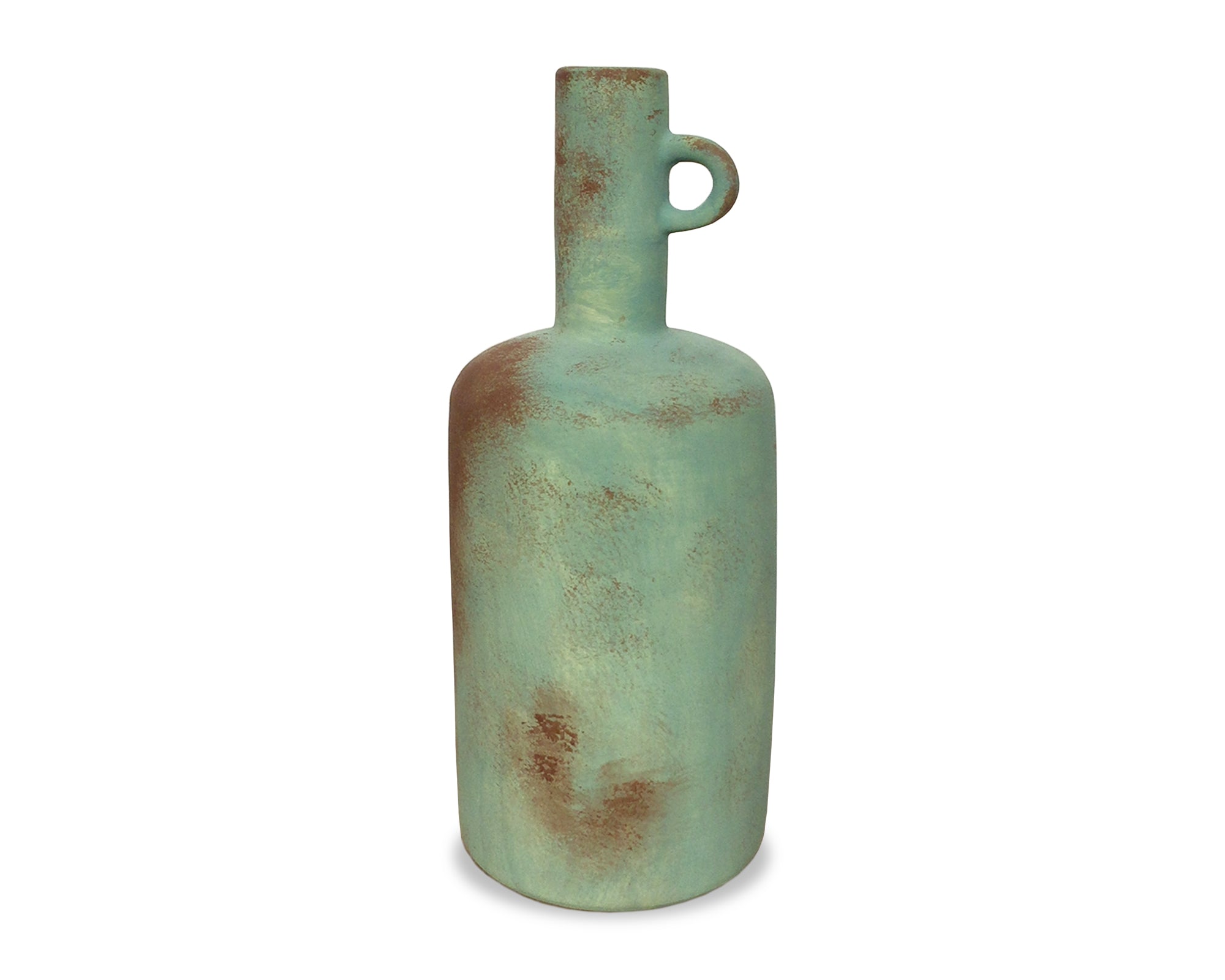 Russet Ceramic Vase  -  Turquoise/Brown