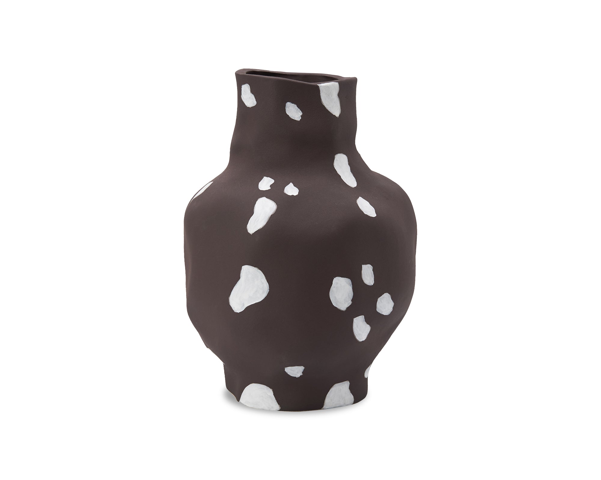 Liang & Eimil Bruno Ceramic Vase in Brown & White