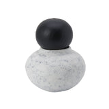 Testa Sculpture  -  White Black Ceramic