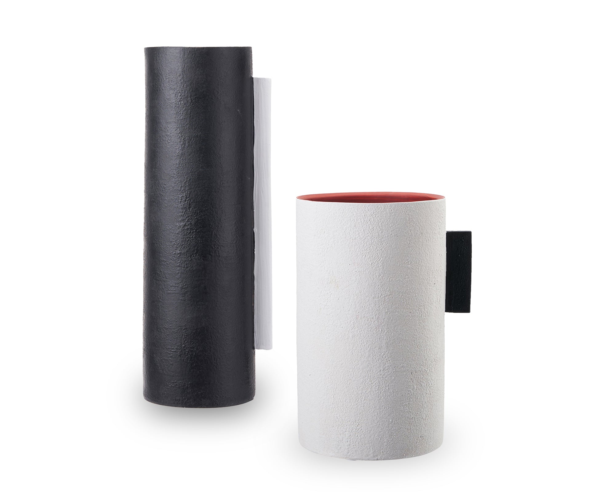 Santi II Ceramic Vase  -  White and Red