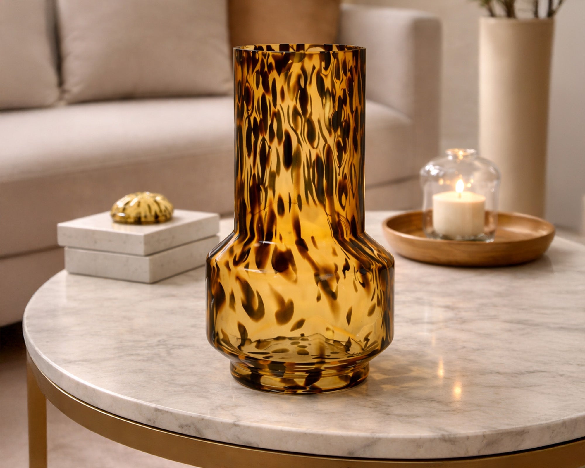 Liang & Eimil Artea Vase – Dark Amber Glass