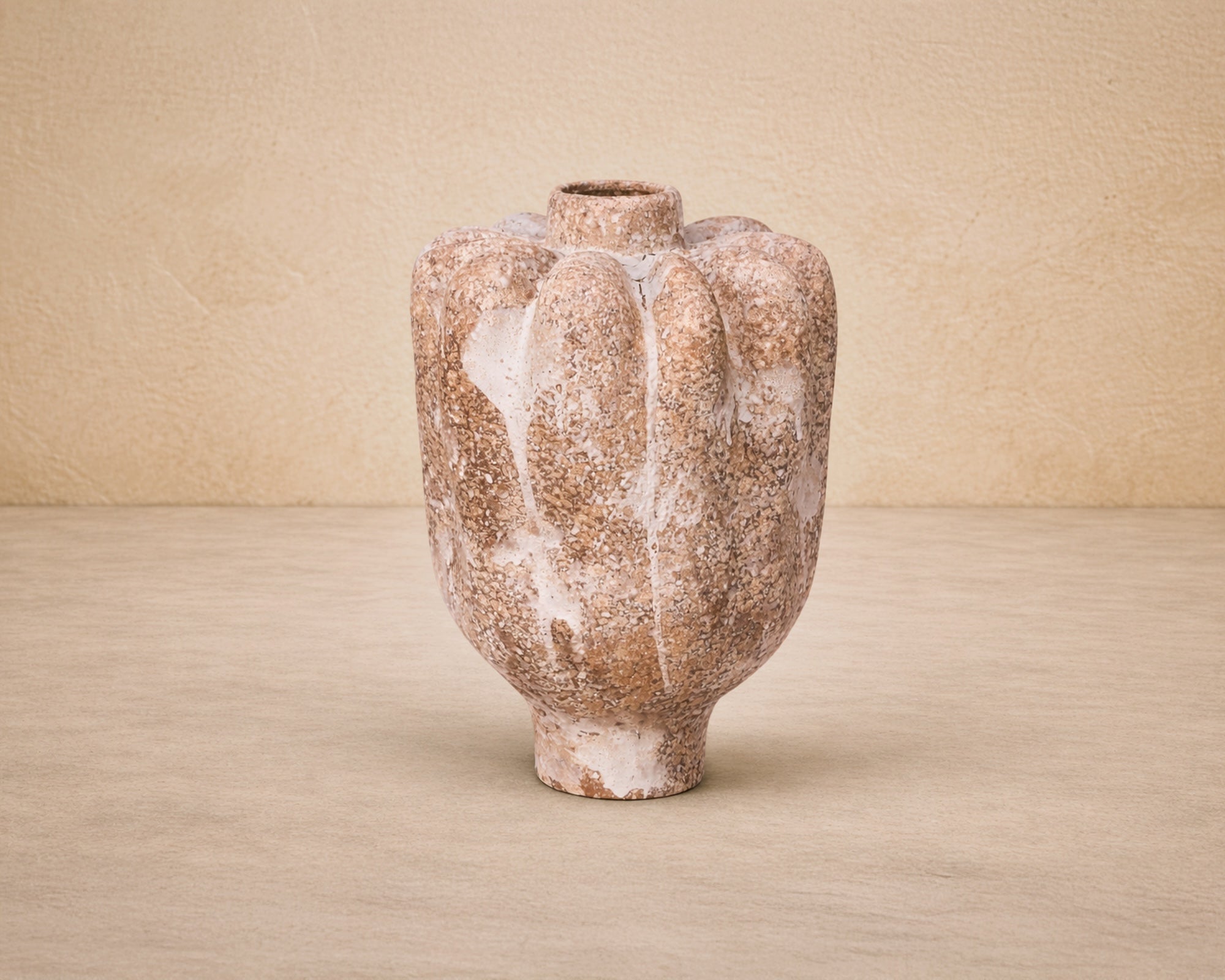 Liang & Eimil Sorello Vase - White/Brown Ceramic