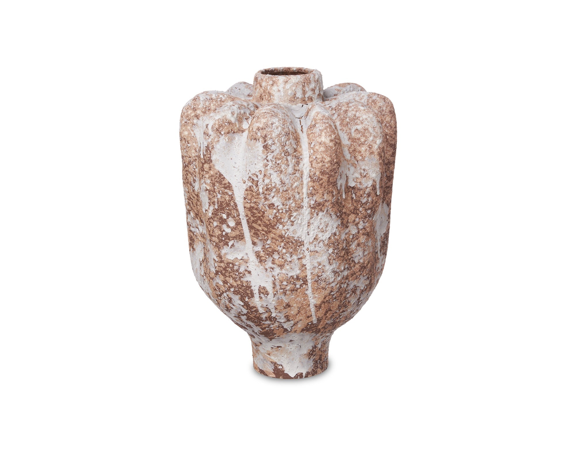 Liang & Eimil Sorello Vase - White/Brown Ceramic