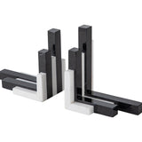 Tamo Bookend - White and Black Marble