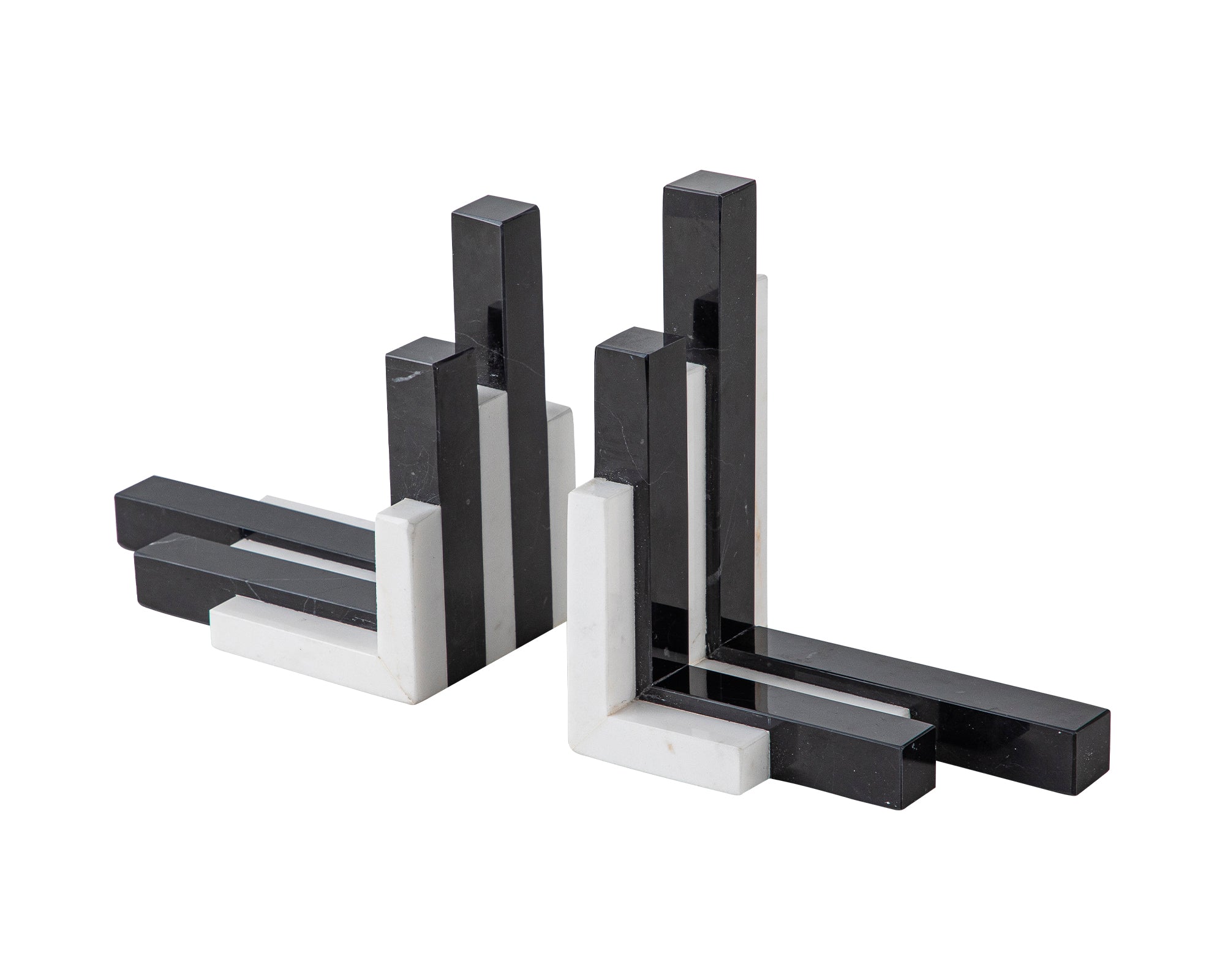 Tamo Bookend - White and Black Marble