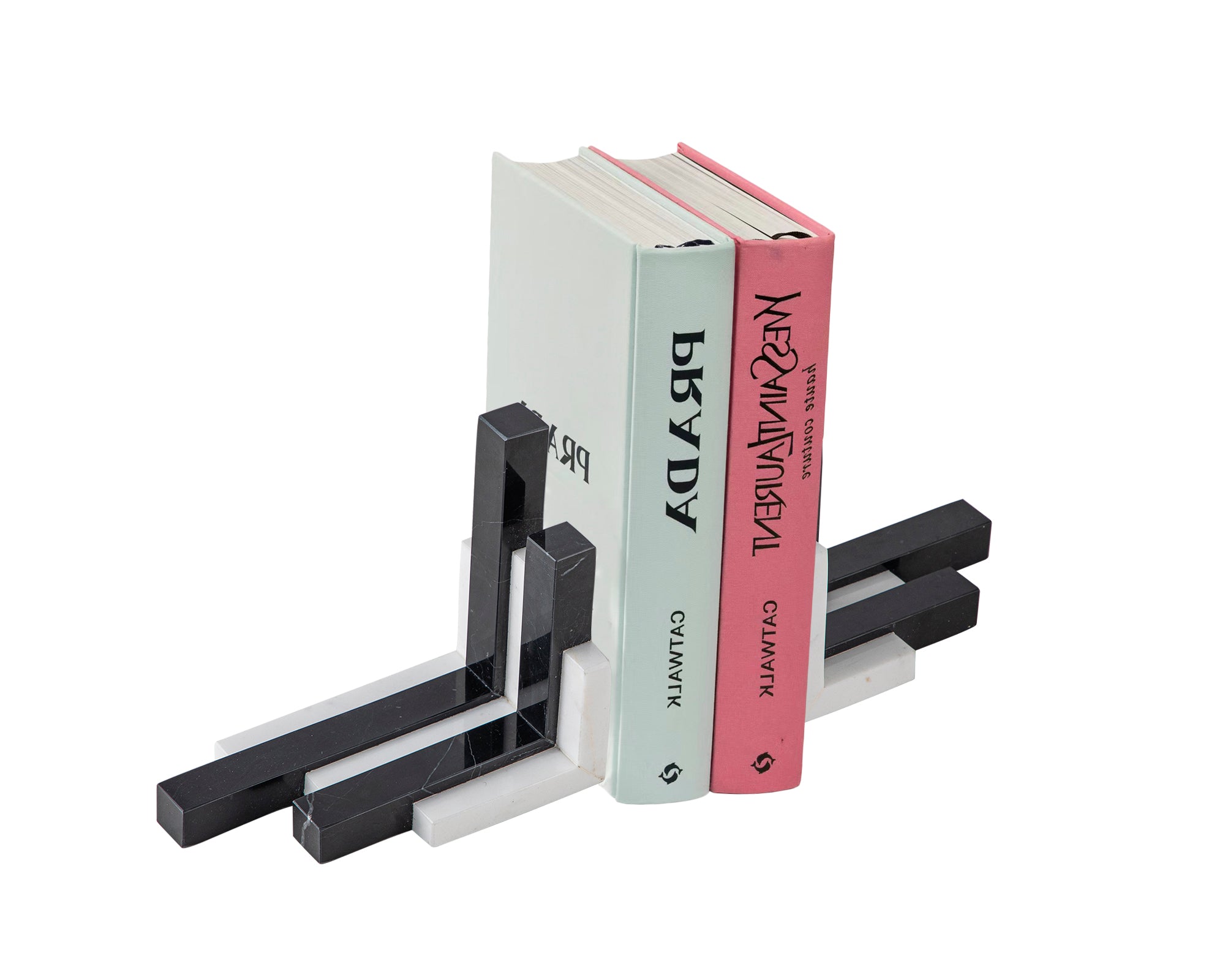 Tamo Bookend - White and Black Marble