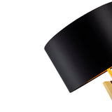 Pharo Table Lamp - Matt Brushed Brass, Black Leather