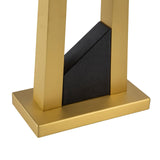 Pharo Table Lamp - Matt Brushed Brass, Black Leather
