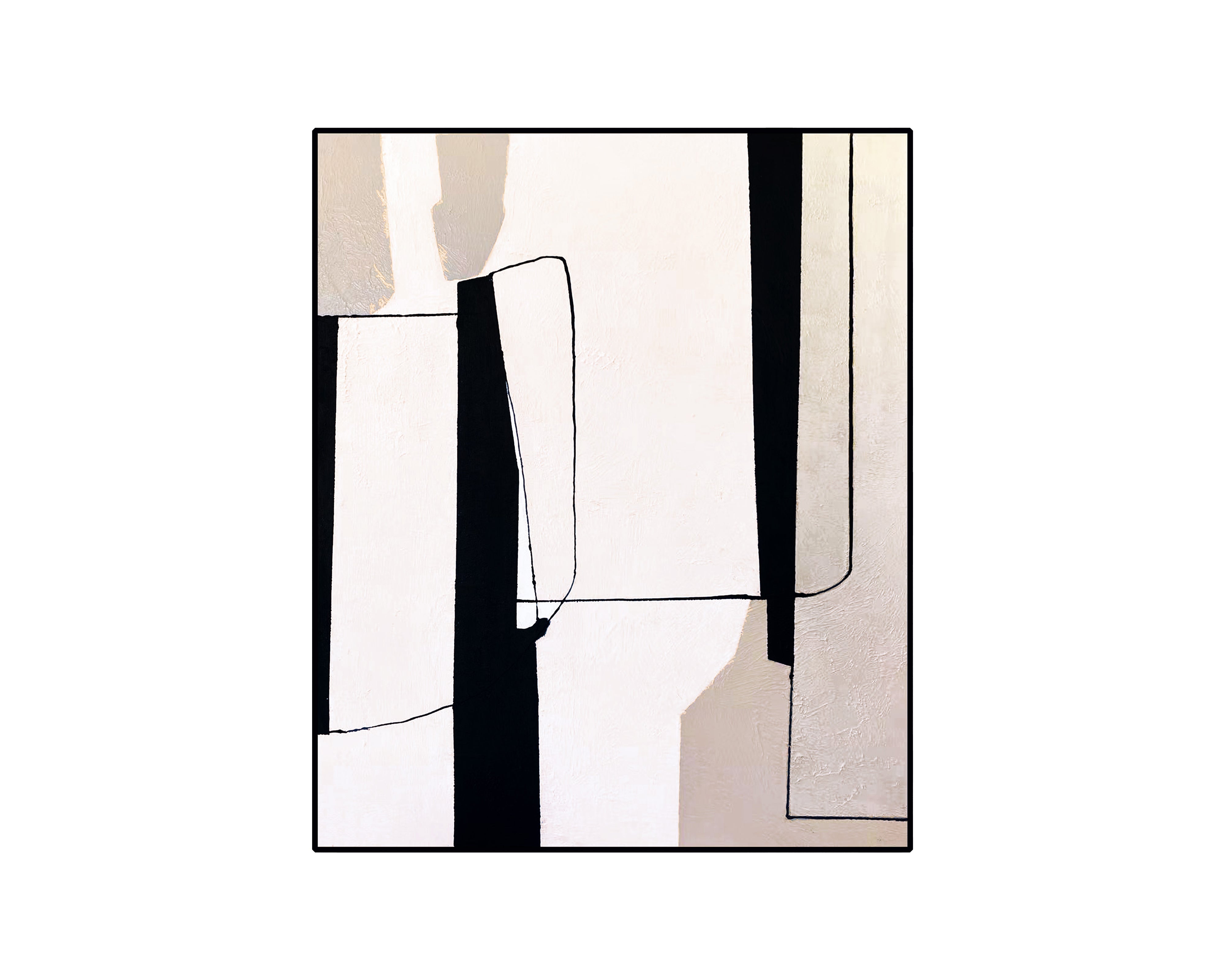 Liang & Eimil Urban Echo Oil Painting – Cream, Black and White