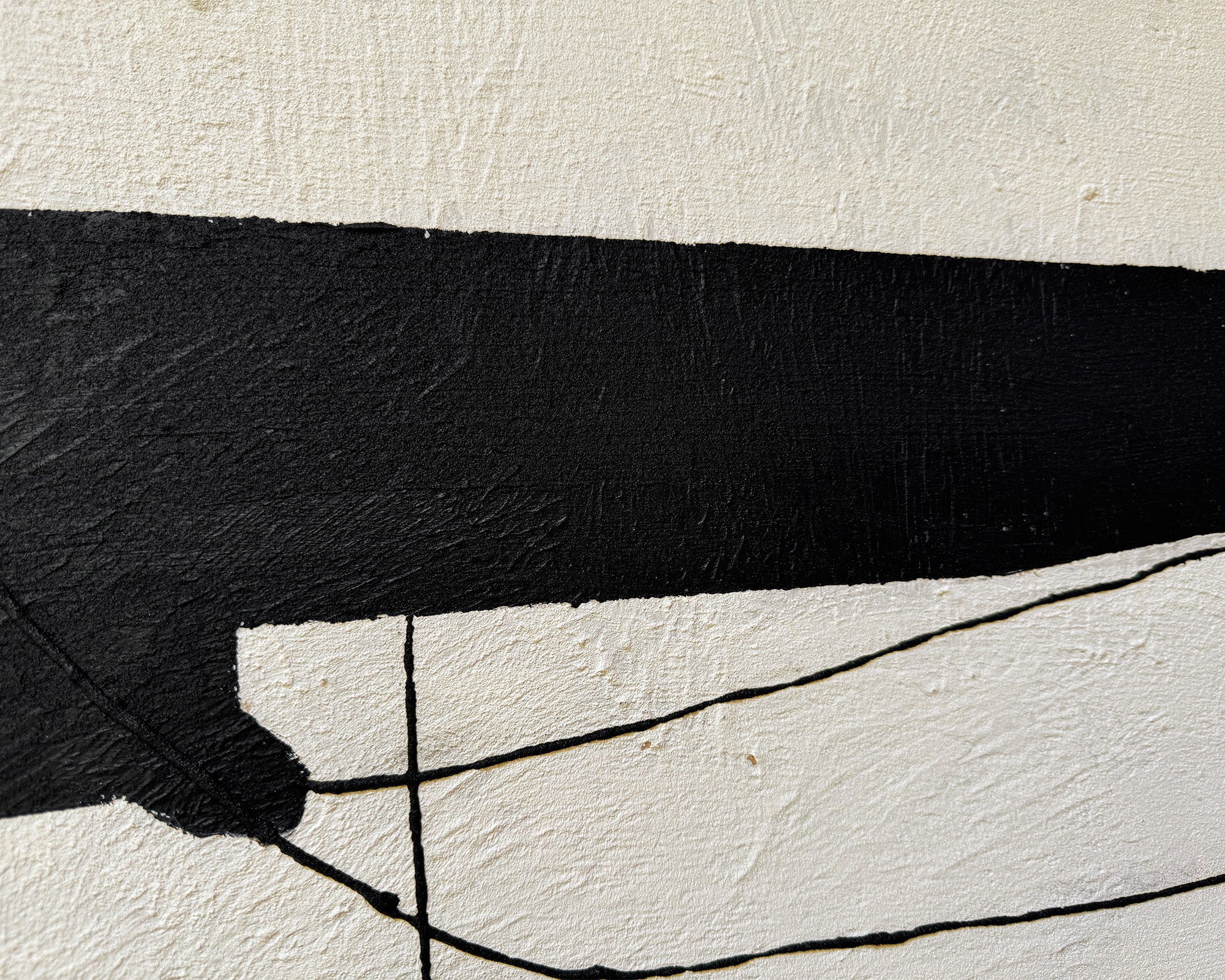 Urban Echo Oil Painting  -  Cream, Black and White