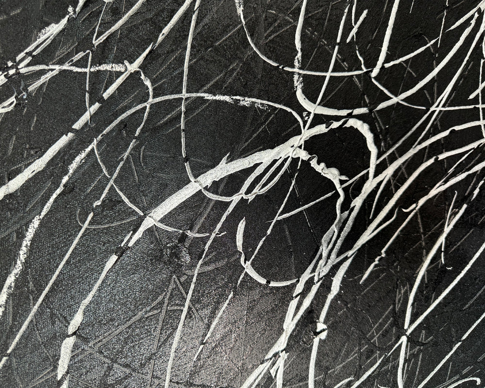 Rhythm of Silence Oil Painting  -  Black and White