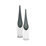 Ellis Crystal Vase  - Grey Glass