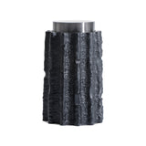 Meteorite Jar Large - Black Resin and Stainless Steel