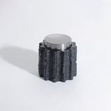 Meteorite Jar Small - Black Resin and Stainless Steel