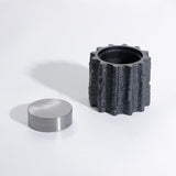 Meteorite Jar Small - Black Resin and Stainless Steel