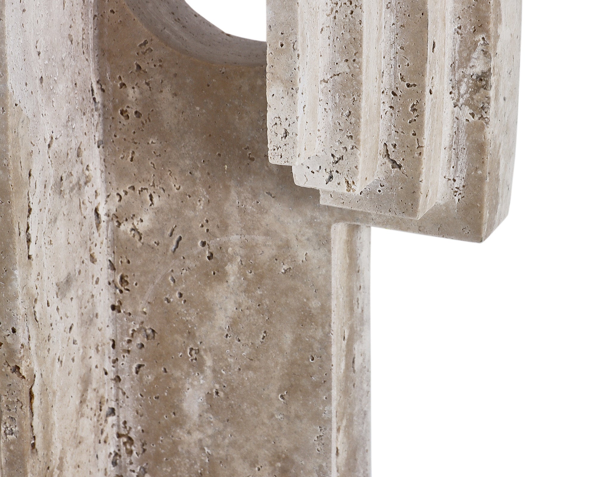 Toccino Large Sculpture  -  Beige Travertine